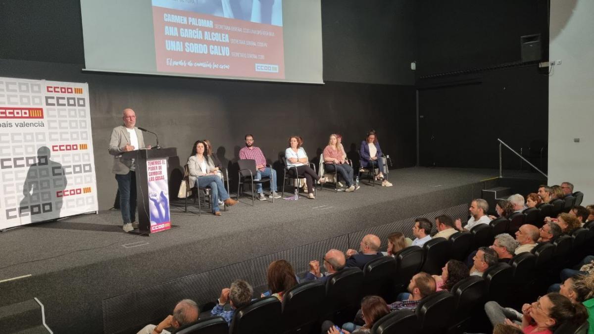 Unai Sordo en el acto sindical celebrado en Elche.