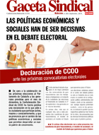 Gaceta Sindical nº 252: Declaración de CCOO ante las próximas convocatorias electorales