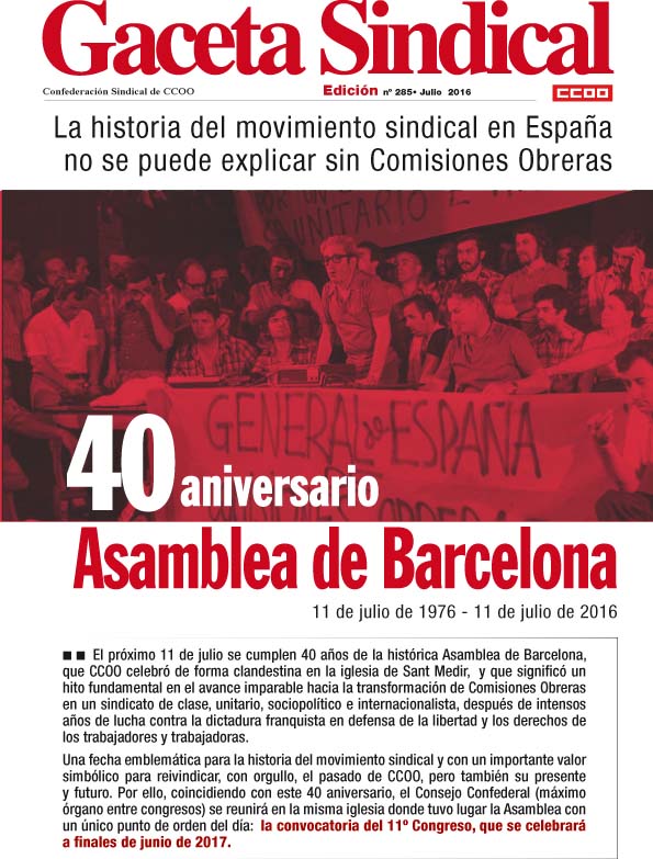Gaceta Sindical 40 Aniversario Asamblea Barcelona