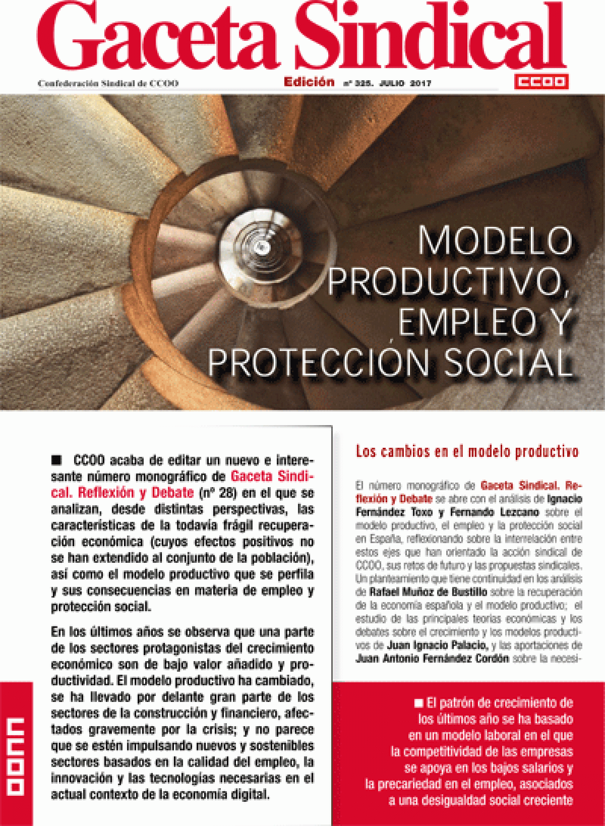 nº 325. Modelo productivo, empleo y protección social