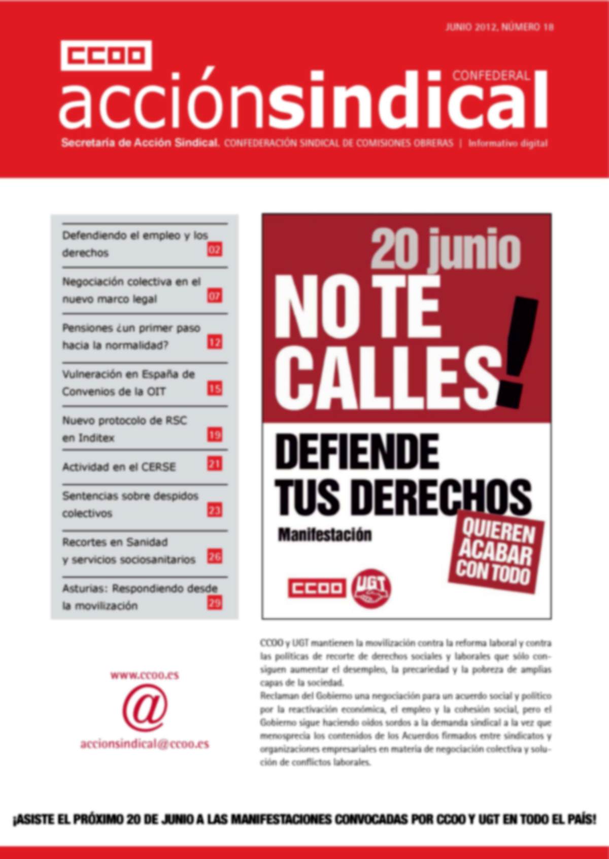 Informativo Digital Acción Sindical Confederal, nº 18