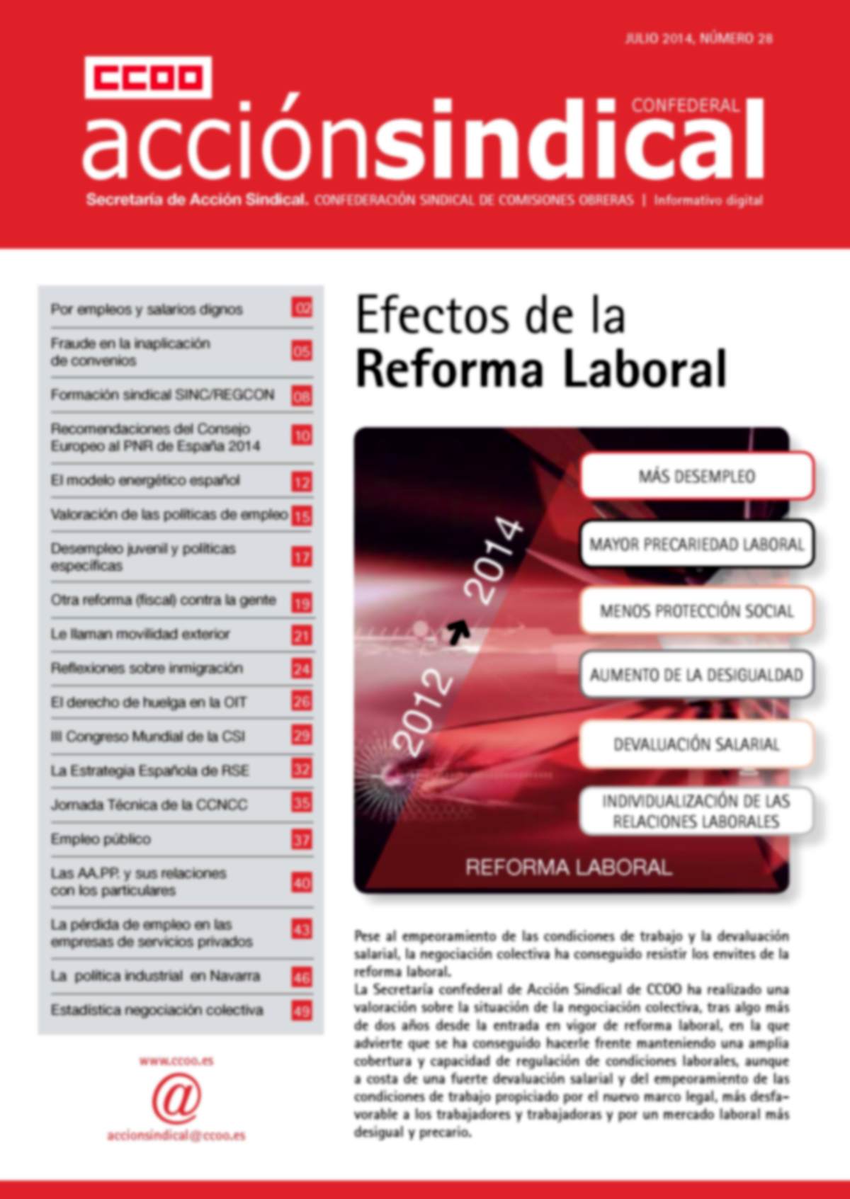 Informativo Digital Acción Sindical Confederal, nº 28