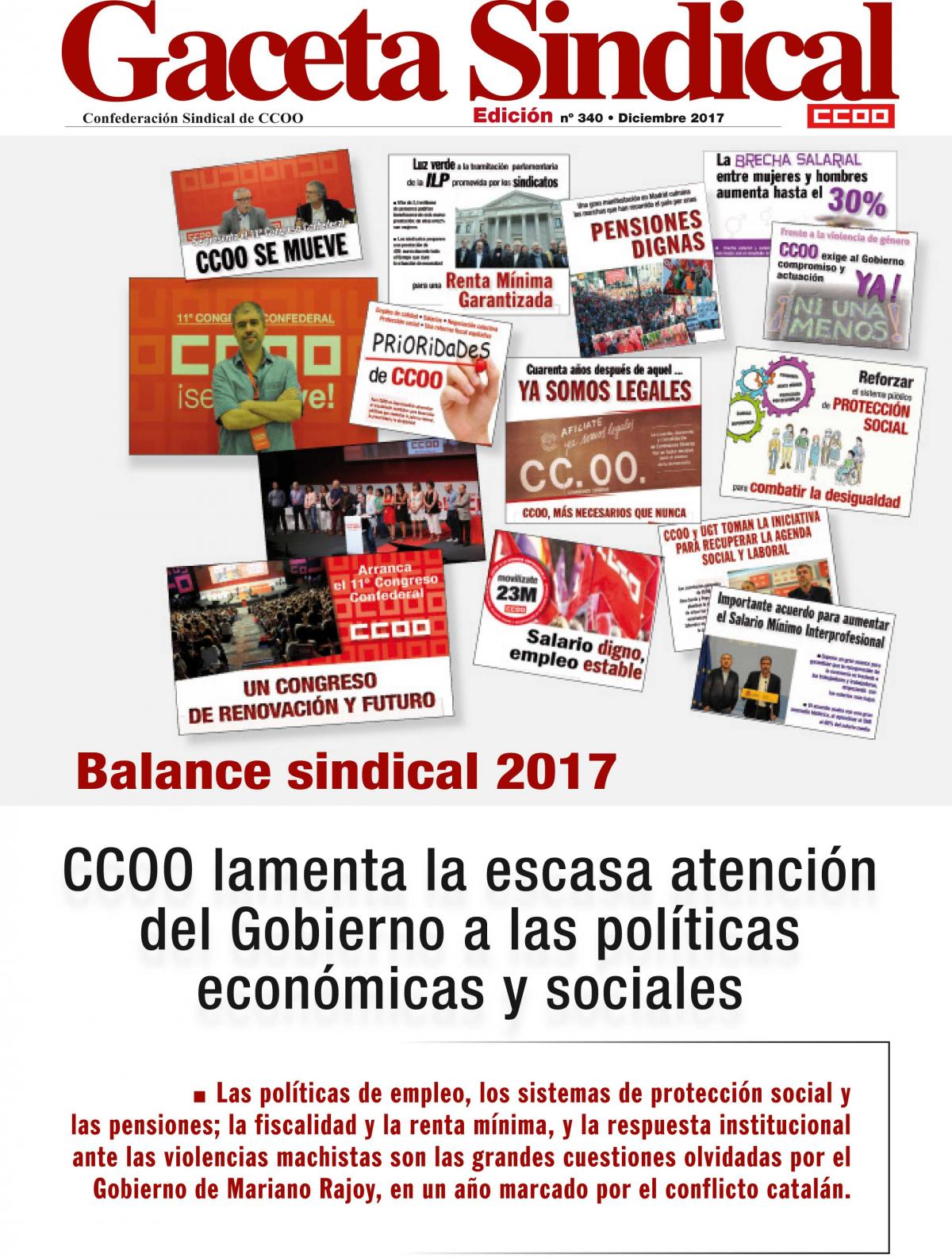 Gaceta Sindical balance 2017