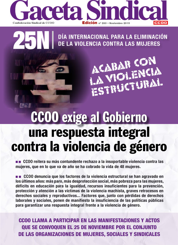 Gaceta Sindical nº 260: 25N Día Internacional para la eliminación de la violencia contra las mujeres