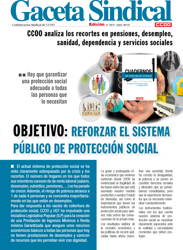 Gaceta Sindical mº 247: Reforzar el sistema de protección social