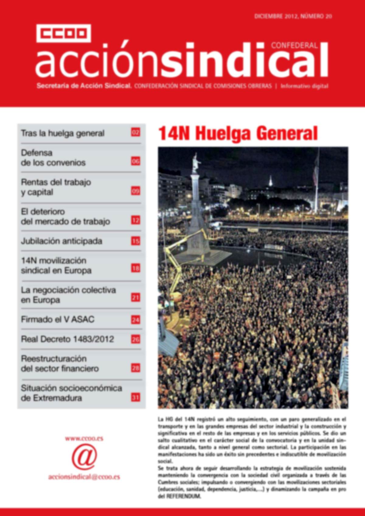 Informativo Digital Acción Sindical Confederal, nº 20