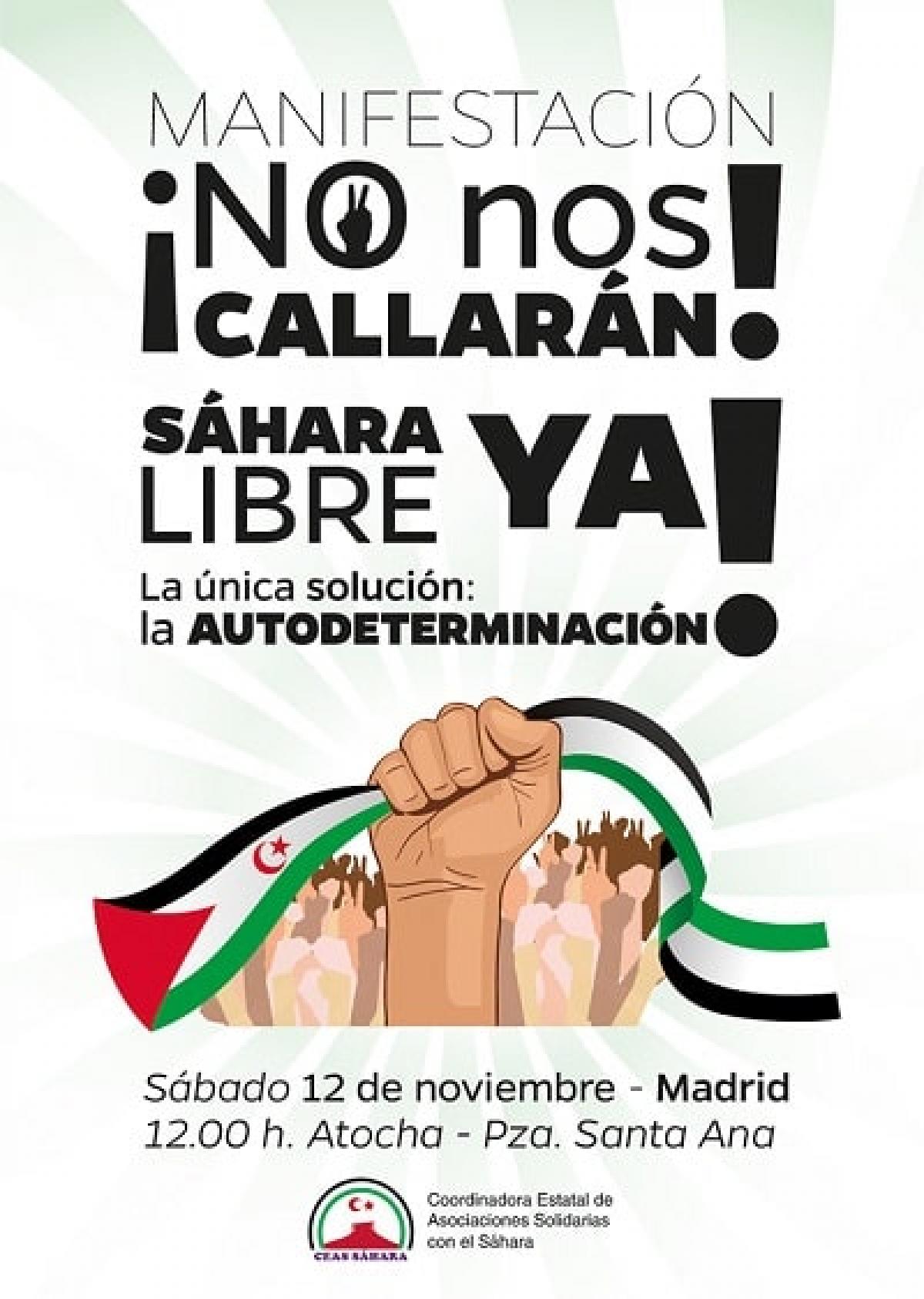 ¡Sáhara libre ya!: El 12 de noviembre tod@s a Madrid