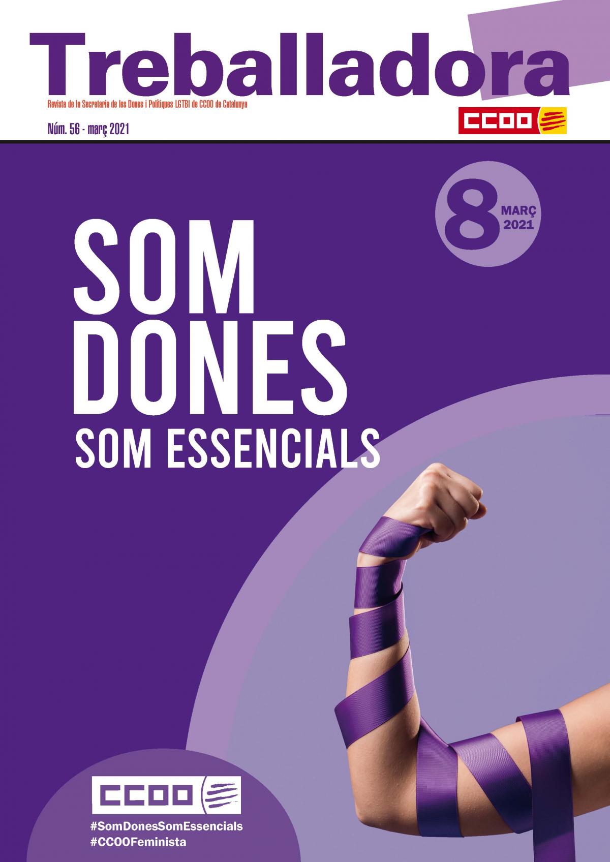 Portada de la revista "Treballadora", n. 56 (mar 2021).