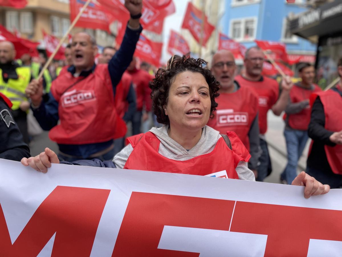 Movilizacin durante una de las siete jornadas de huelga que se convocaron en el metal de A Corua