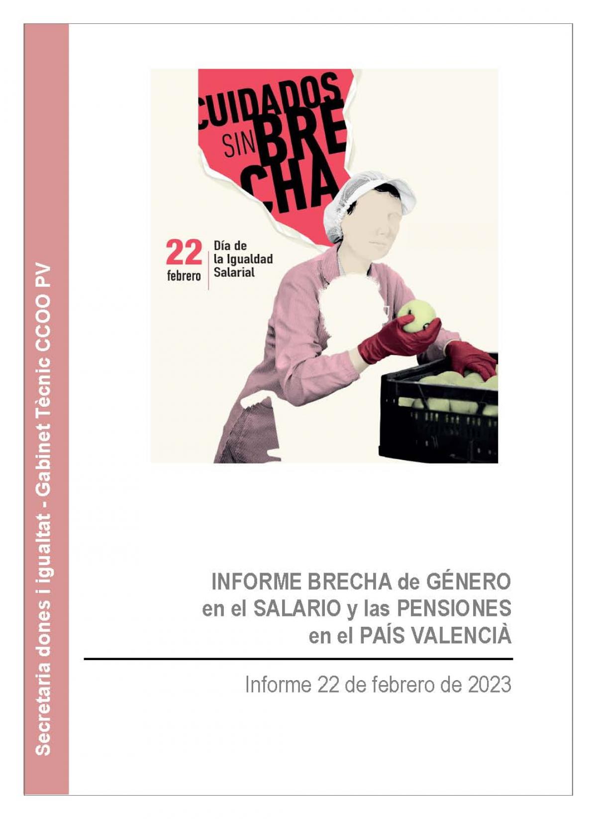 Informe Brecha de gnero en el salario y las pensiones en el Pas Valenci, 2023.
