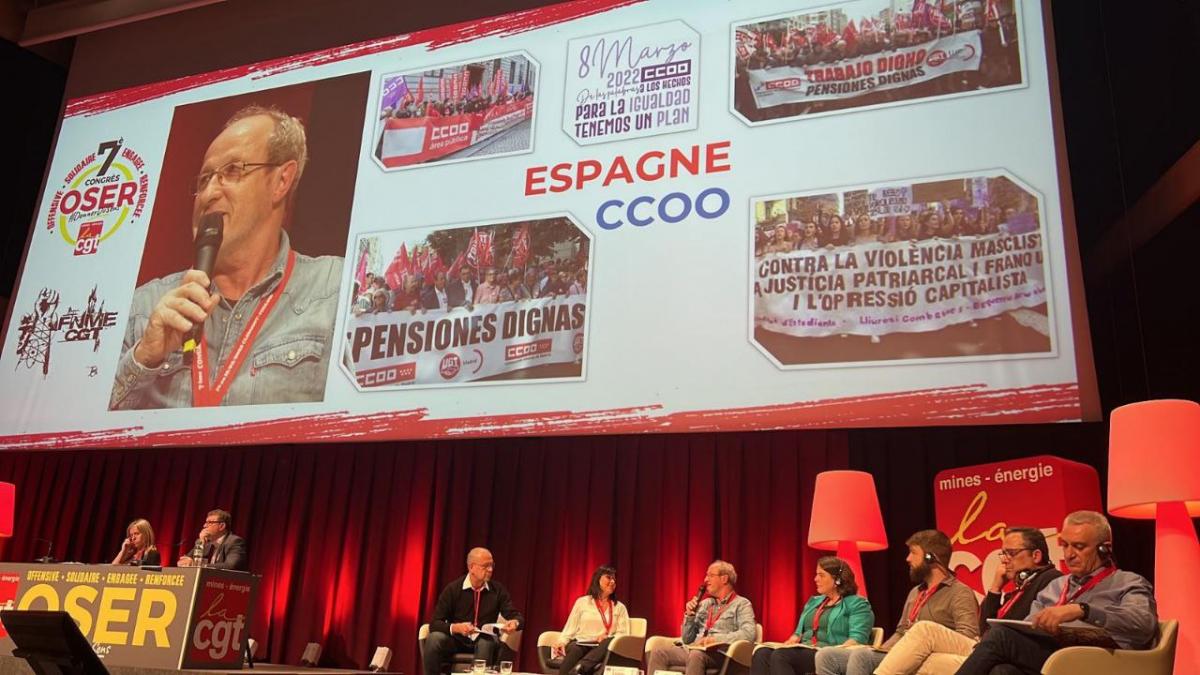 Juan Blanco en el Congreso de la CGT francesa