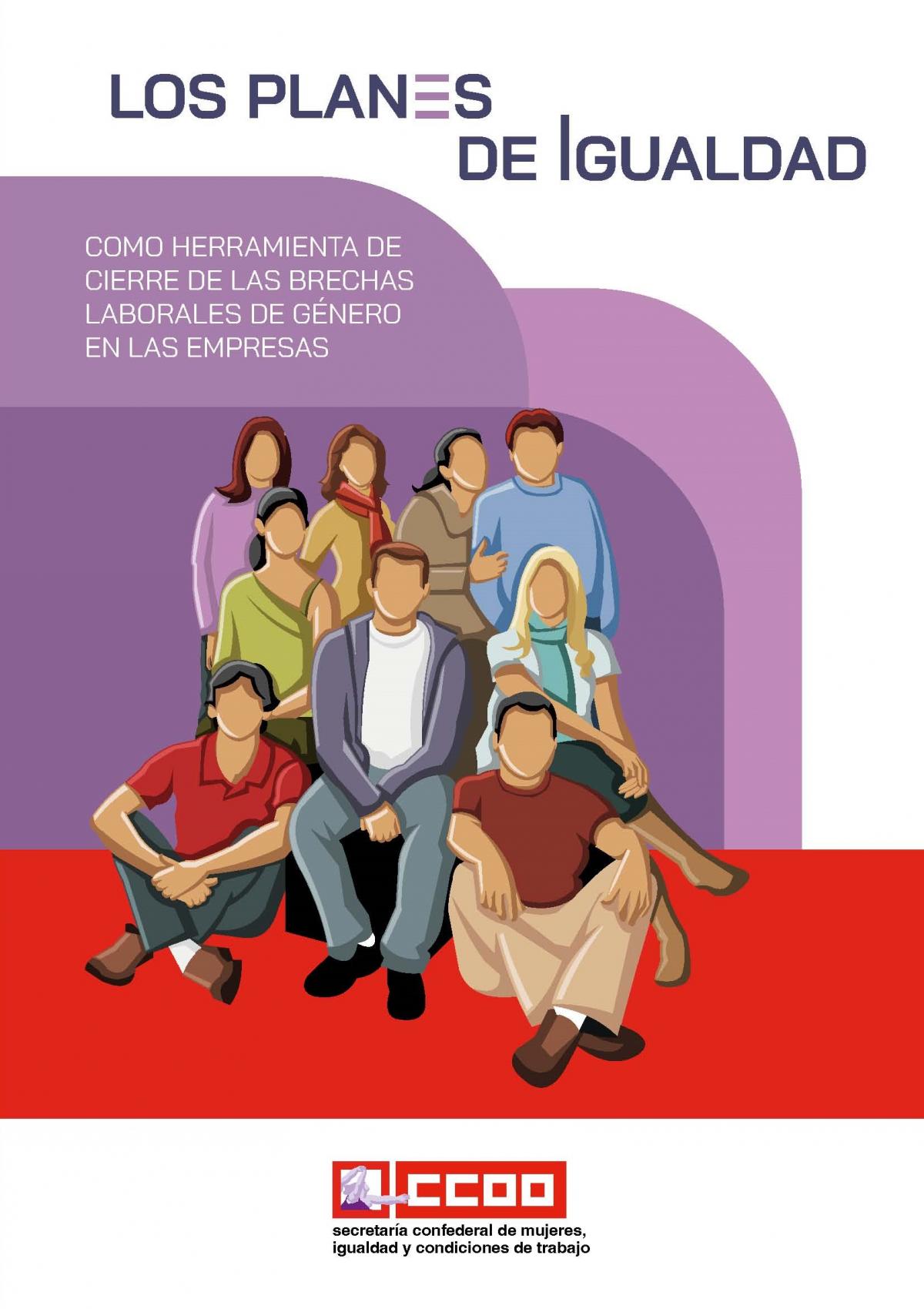 Portada del dptico "Los planes de igualdad como herramienta de cierre de las brechas laborales de gnero en las empresas".