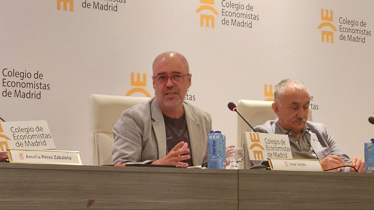 Unai Sordo en la Conferencia del Colegio de Economistas de Madrid