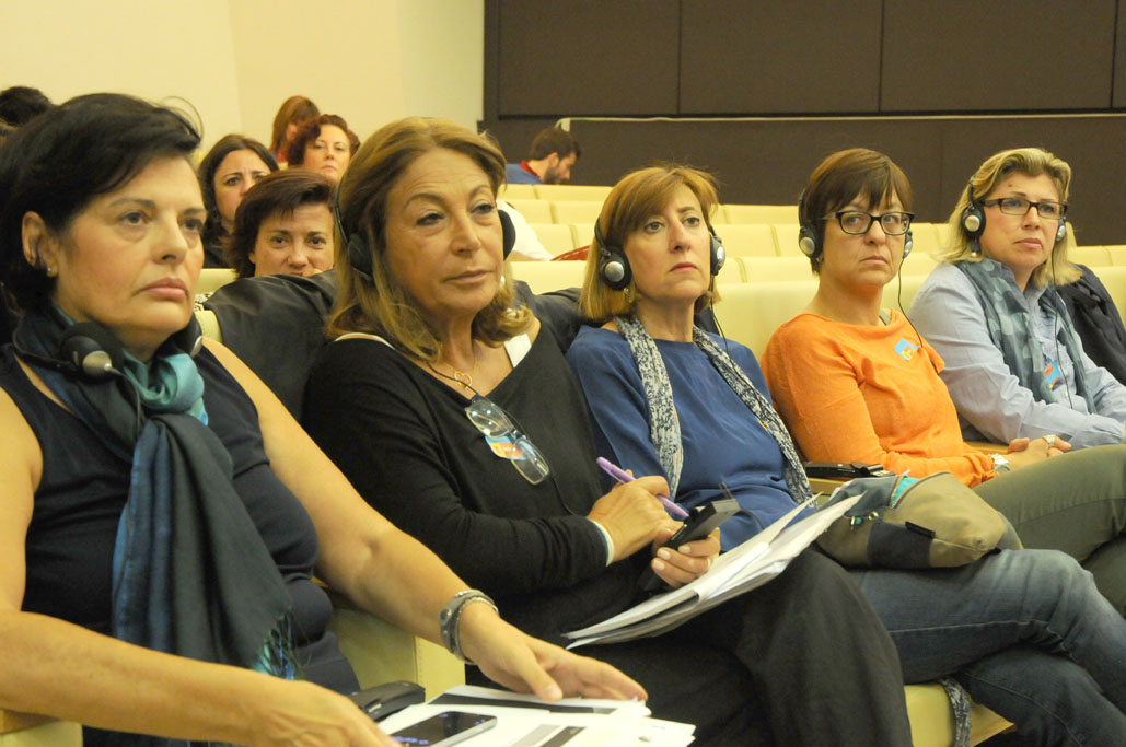 Sindicalistas de CGIL, CWU y UNI Global, fotografa de Julin Rebollo.