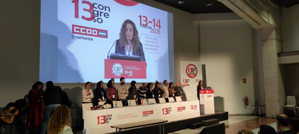 Marina Vega, secretaria general y la nueva Comisin Ejecutiva de la Federacin de Enseanza de CCOO de Andaluca