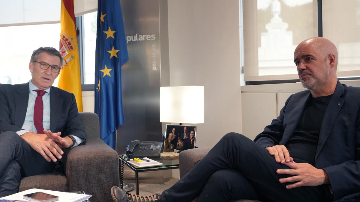 14 de octubre: Reunin Unai Sordo y Alberto Nez Feijo en la sede del PP en Madrid.