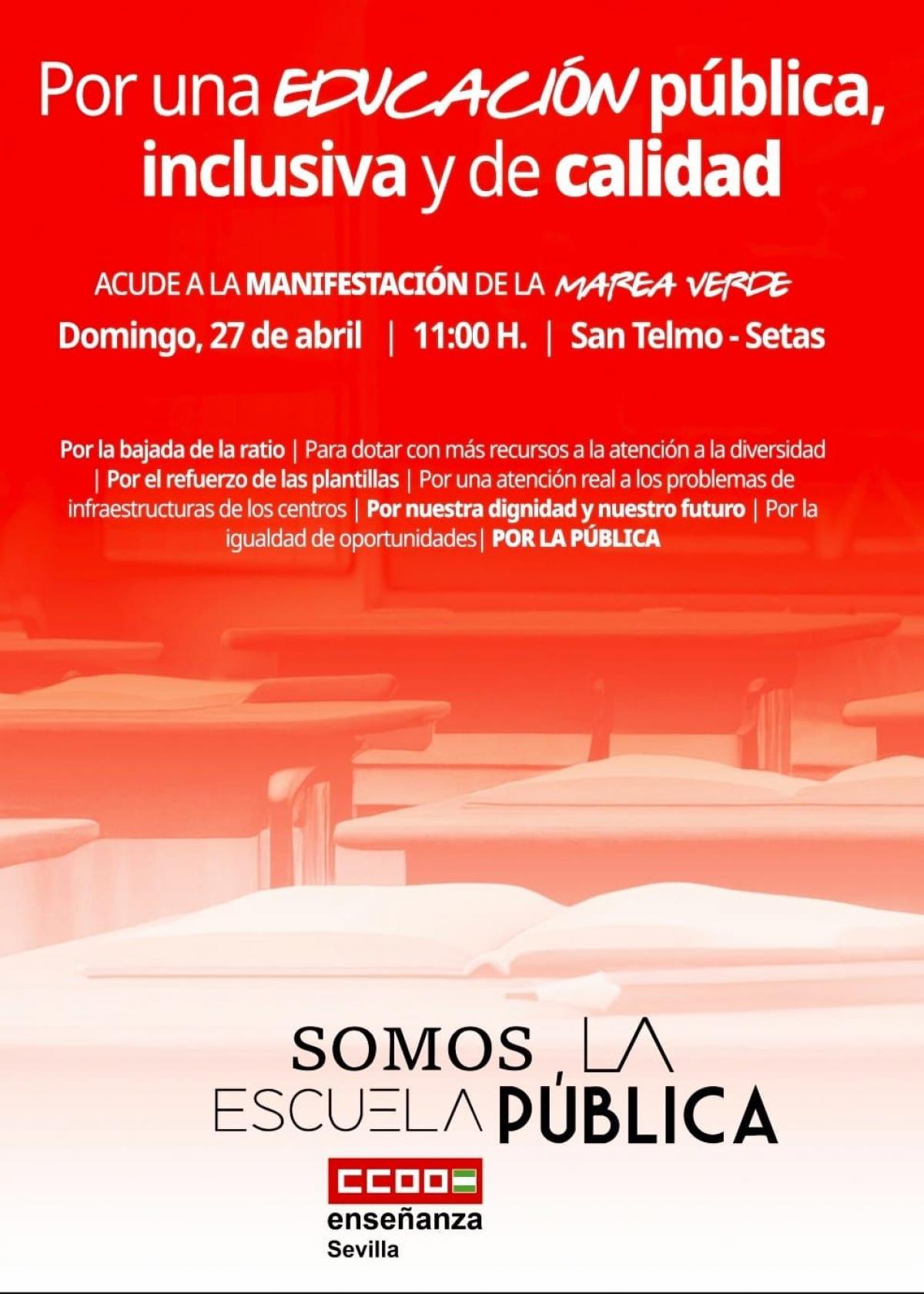 Manifestacin por la pblica. 27 abril. Sevilla