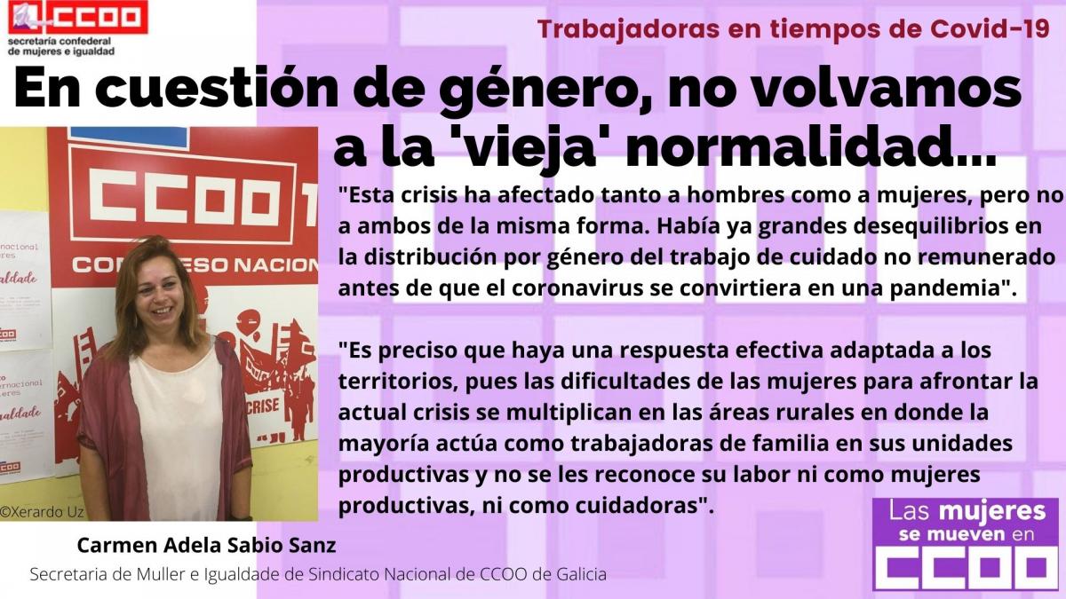 Carmen Adela Sabio Sanz, secretaria de Muller e Igualdade de Sindicato Nacional de CCOO de Galicia, fotografía de Xerardo Uz.