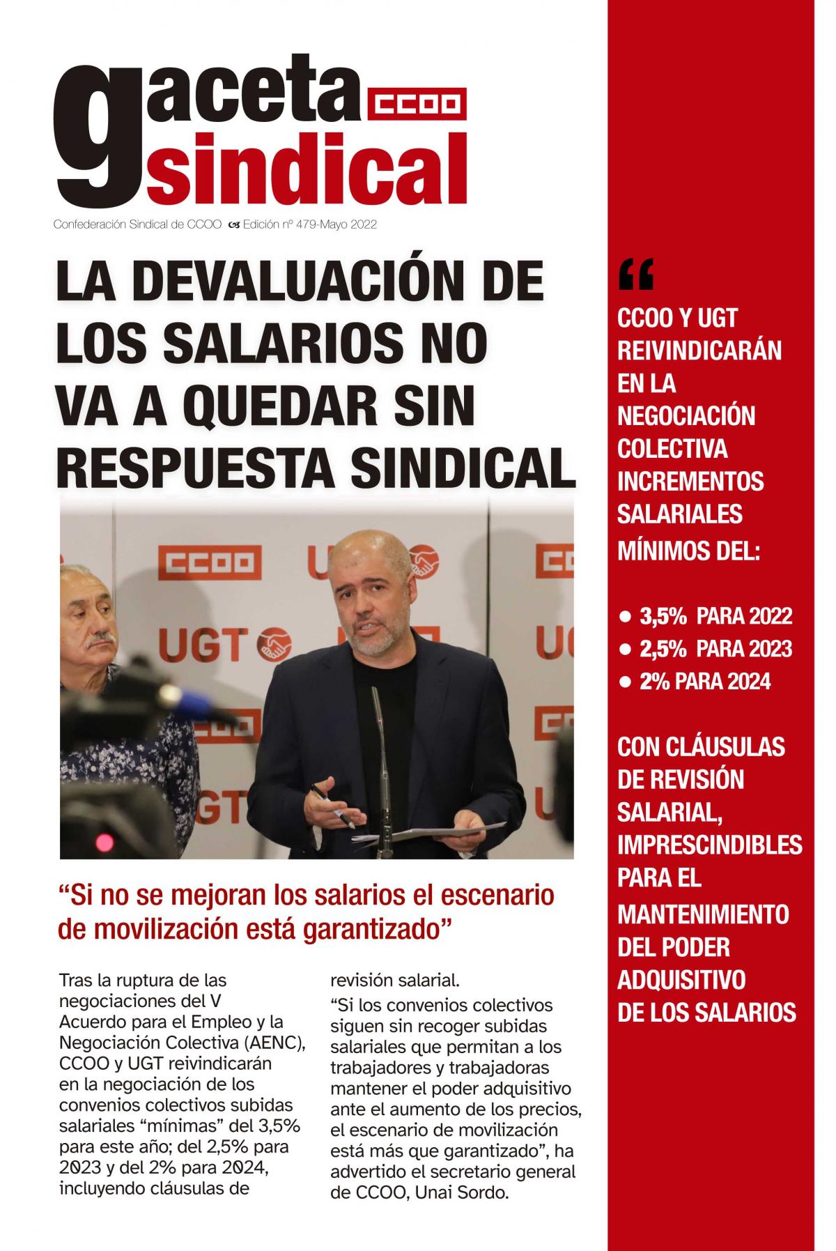 Gaceta Sindical 479. Acuerdo sindical sobre negociacin colectiva