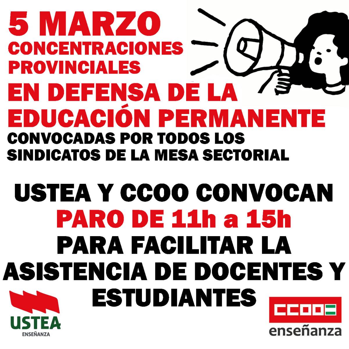 5 de marzo. En defensa de la Educacion Permanete