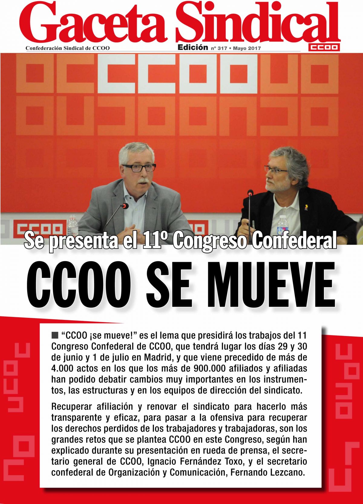 CCOO PRESENTA SU 11 CONGRESO