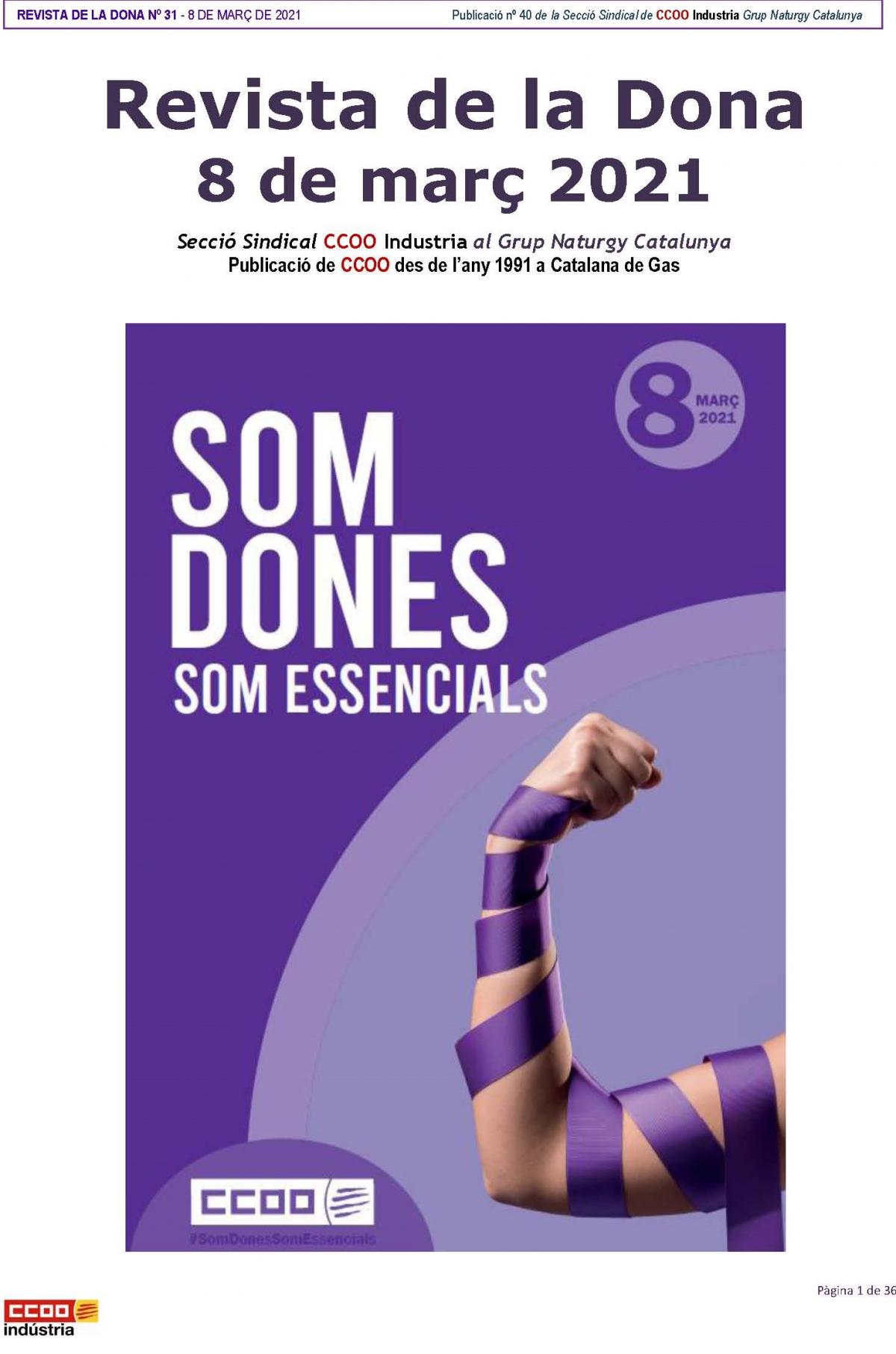 Revista de la Dona 8 de Mar 2021, de la Secci Sindical CCOO Industria al Grup Naturgy Catalunya.