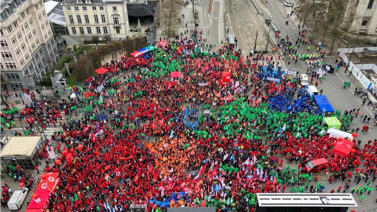 20231212. Euromanifestacin sindicatos Bruselas.