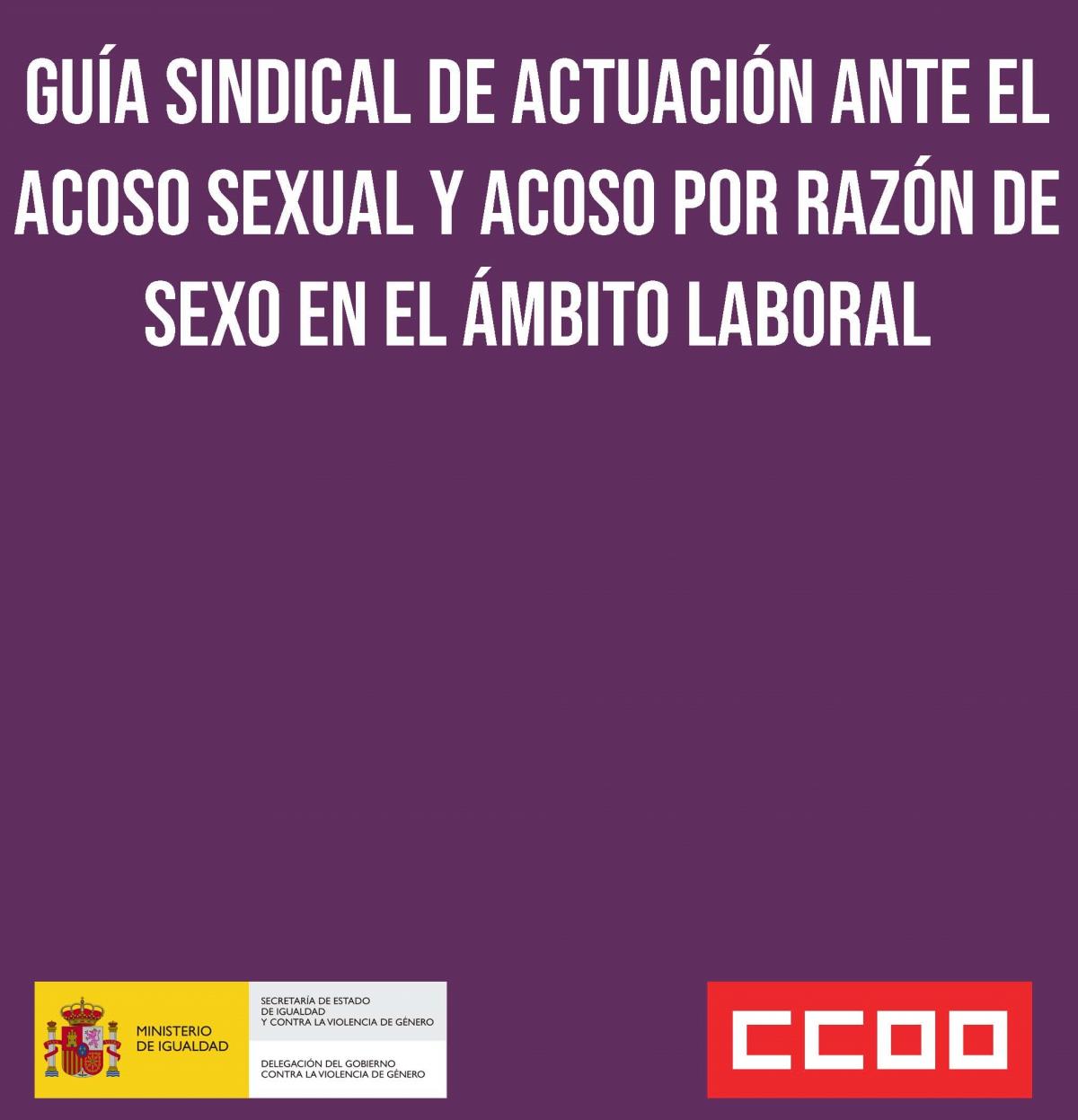 Detalle de la portada de la "Guía sindical de actuación ante el acoso sexual y acoso por razón de sexo en el ámbito laboral".