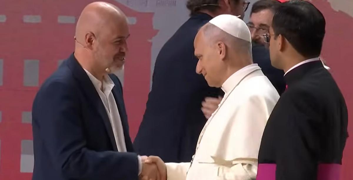 Unai Sordo en el encuentro con el Papa León XIV