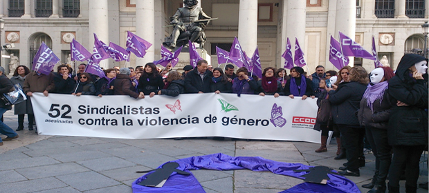 Concentración en Madrid de CCOO contra la violencia de género