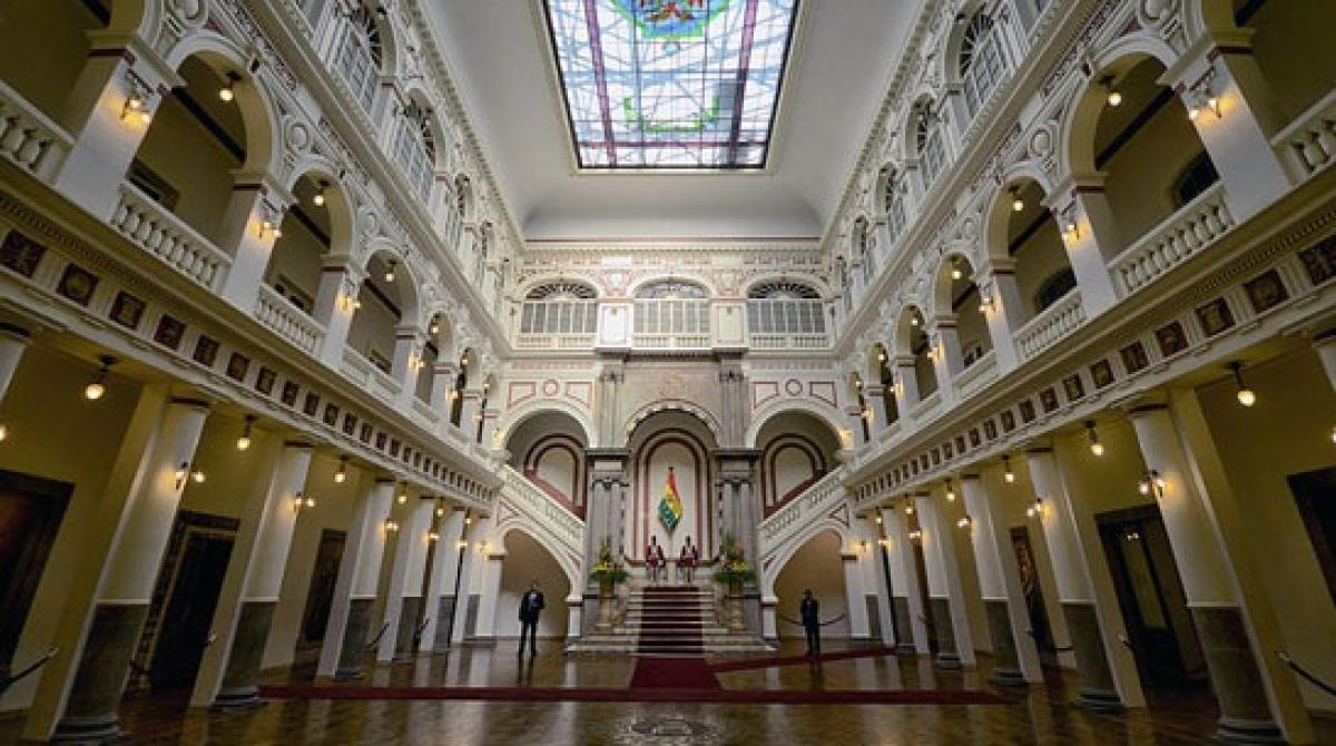 Interior del Palacio del Gobierno de Bolivia.