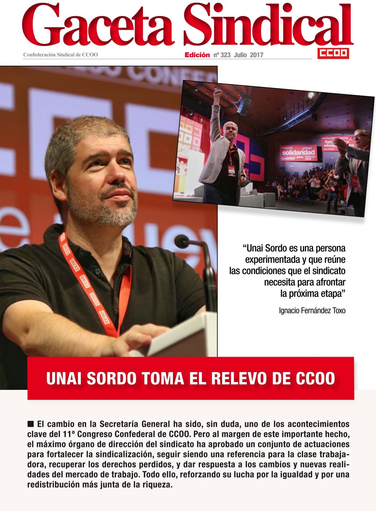 Gaceta Sindical 11 Congreso Eleccin Unai Sordo