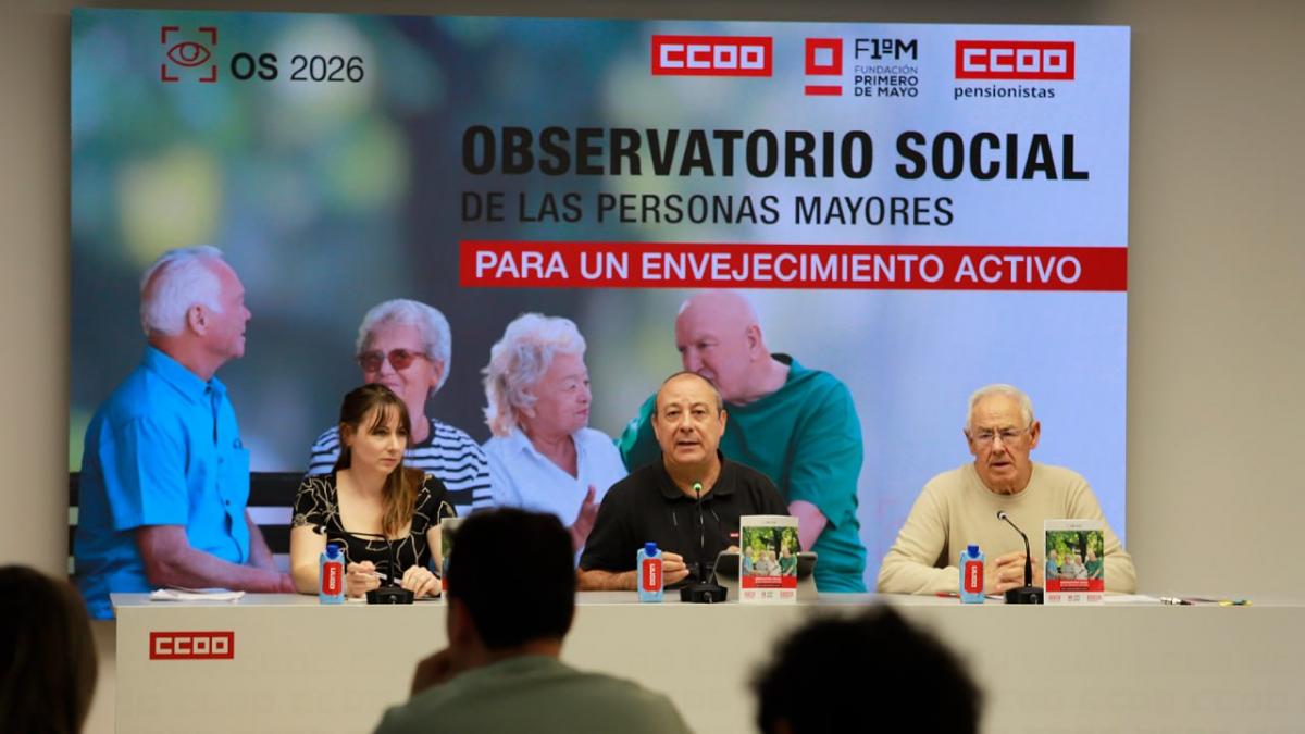 Imagen de la preentación, en rueda de prensa, del Observatorio Social de las Personas Mayores.