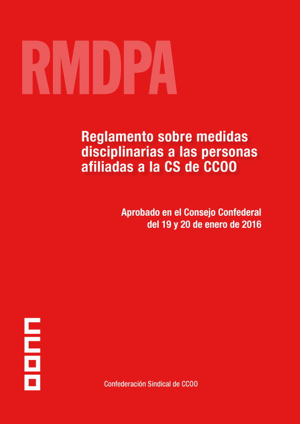 Reglamento sobre medidas disciplinarias a las personas afiliadas a la CS de CCOO
