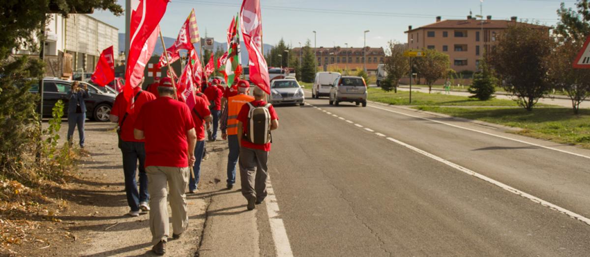 Marcha de la ruta que parti de Cantabria a su paso por Aragn