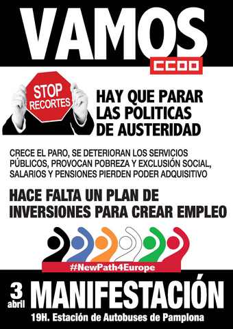 La manifestacin en Pamplona partir el 3 de abril a las 19 h desde autobuses