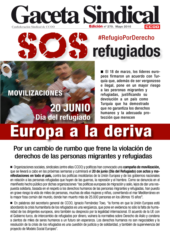 Gaceta Sindical movilizaciones solidaridad con refugiados