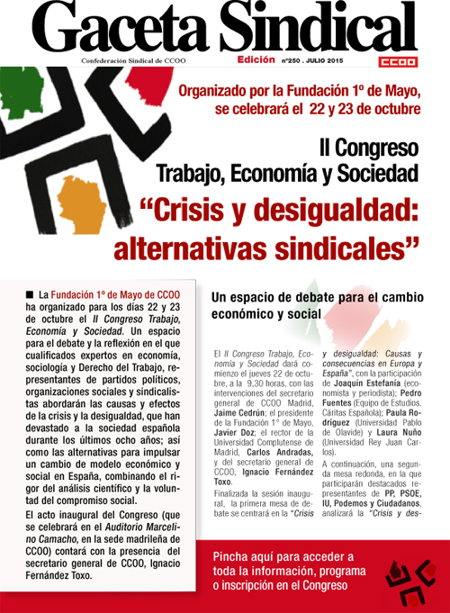 Gaceta Sindical n 250: II Congreso Trabajo, Economa y Sociedad