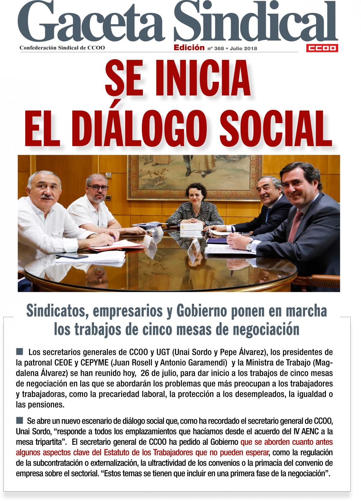 Se inicia el diálogo social