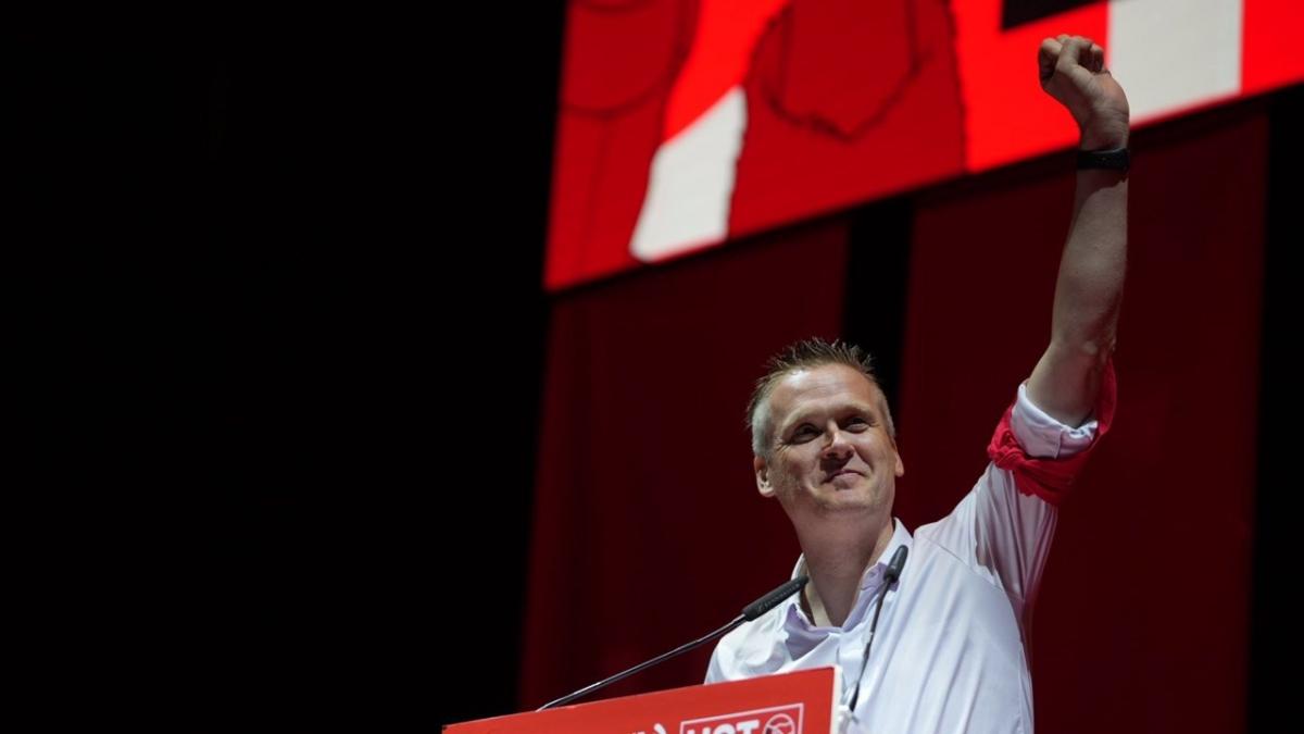 Algunas de las intervenciones de compañeros y compañeras de las delegaciones sindiales europeas. En la imagen Bert Engelaar, ºpresidnete de la FGTB belga.