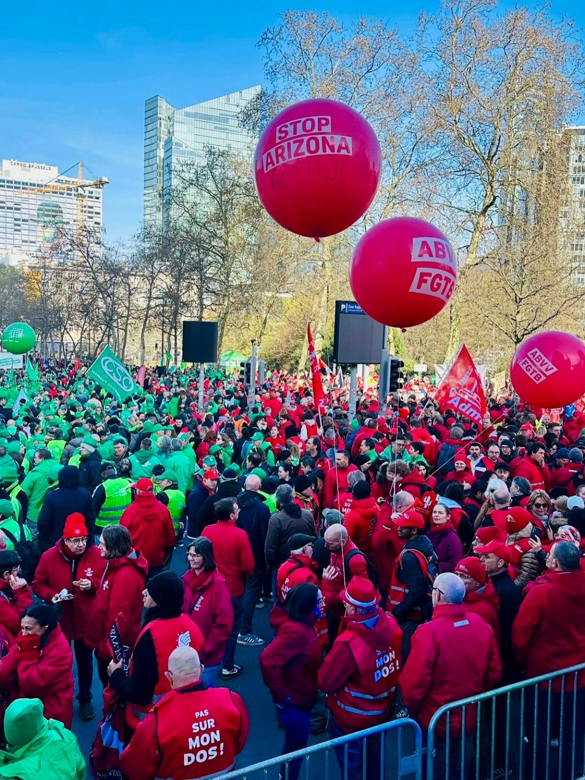 Imagen de la manifestación (Foto del facebook de FGTB)