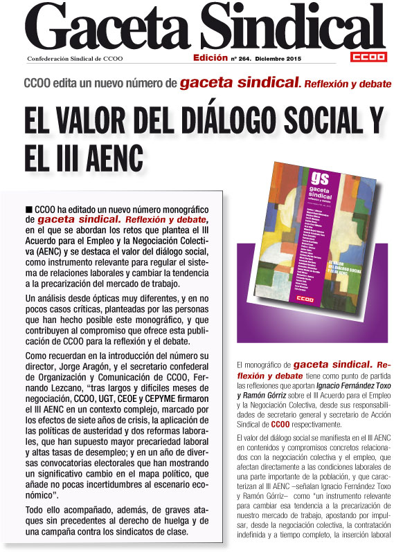 Gaceta Sindical n 264: El valor del Dilogo Social y el III ANC