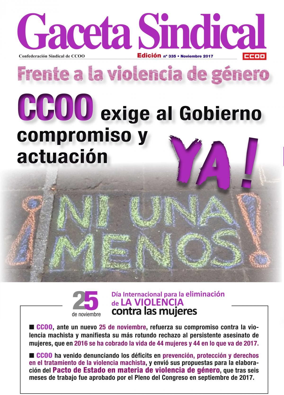 CCOO frente a la violencia de género