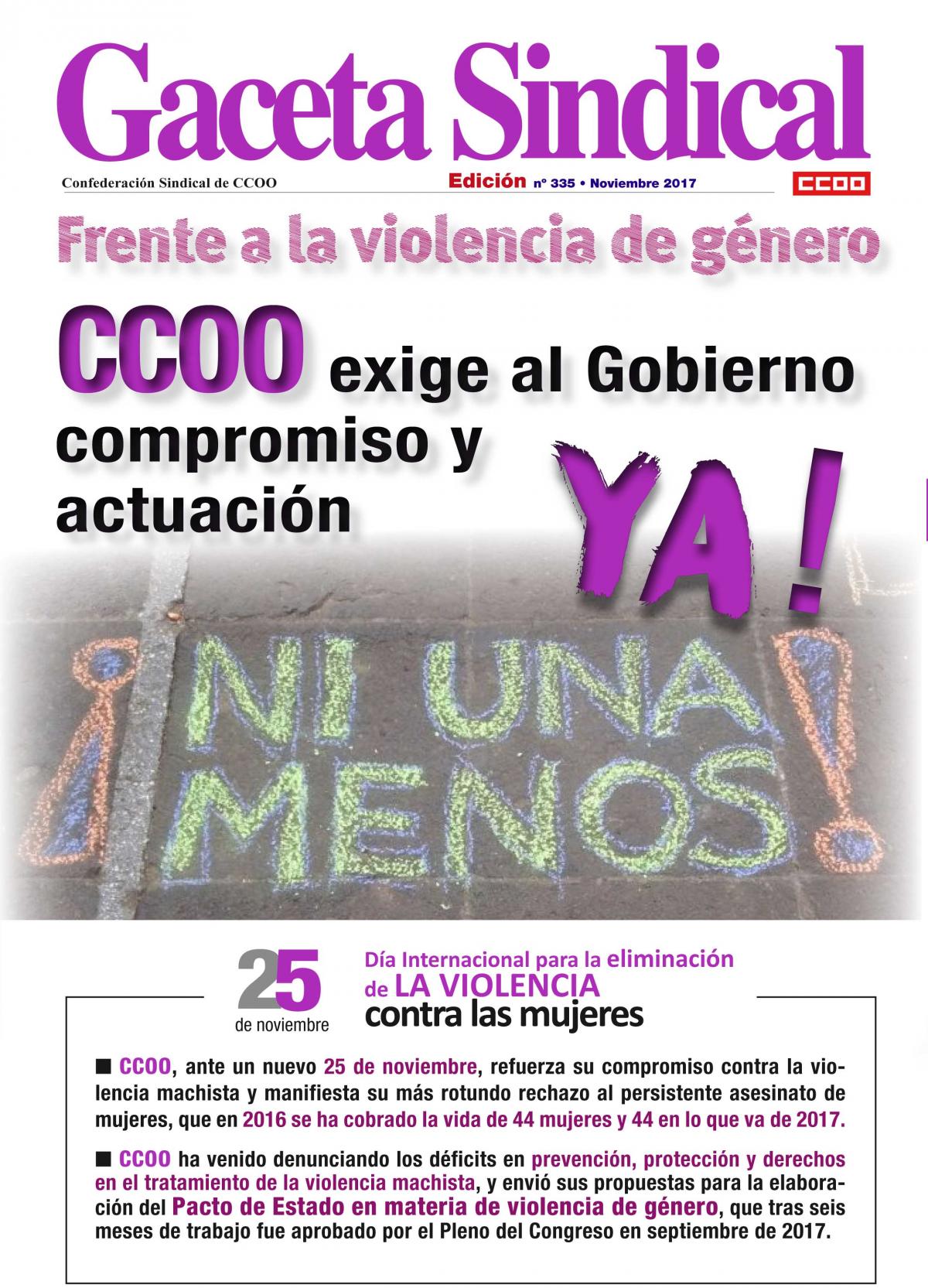 CCOO frente a la violencia de gnero