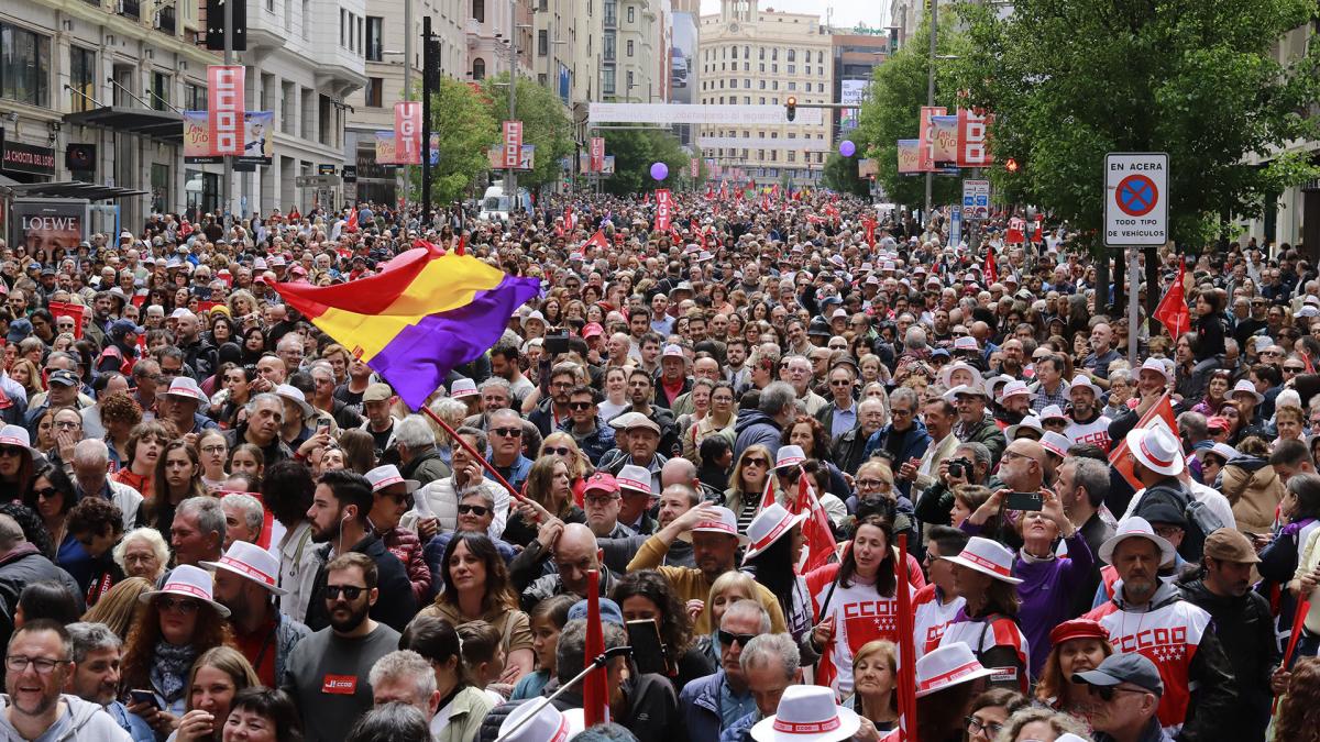 Manifestación en Madrid del 1º de Mayo