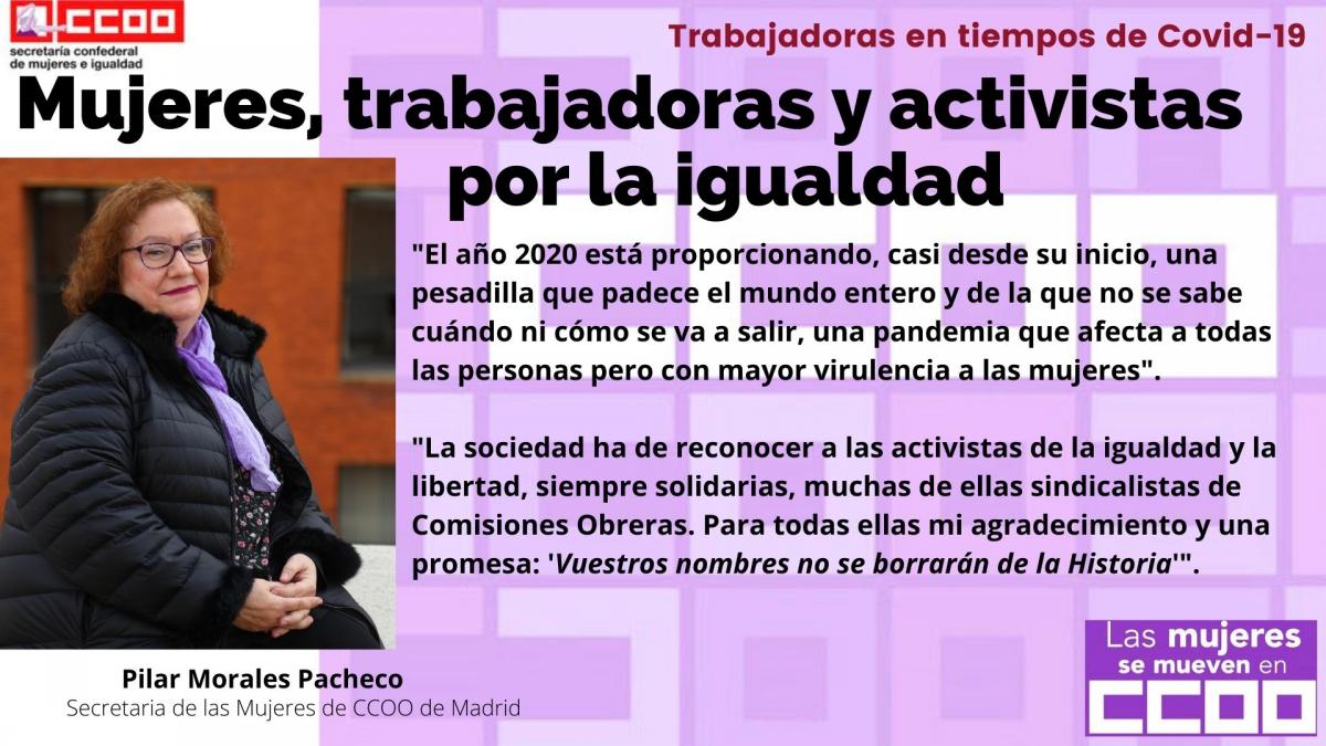 Pilar Morales Pacheco es secretaria de las Mujeres de CCOO de Madrid. Fotografa de Fran Llorente.