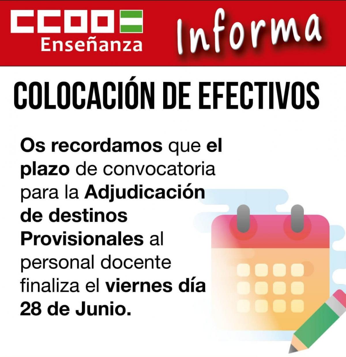 Plazo colocacin de efectivos