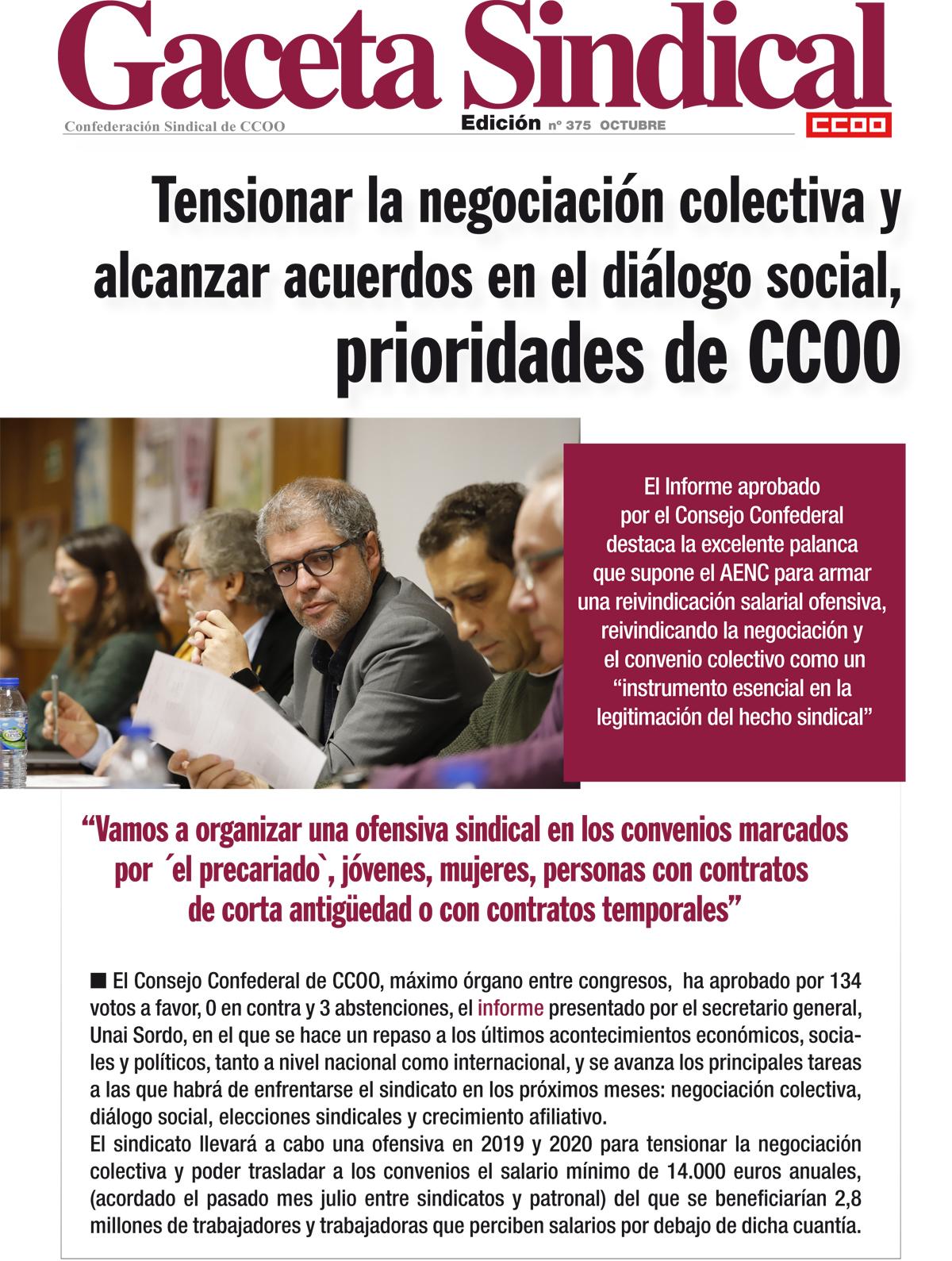 Reunión del Consejo Confederal de CCOO