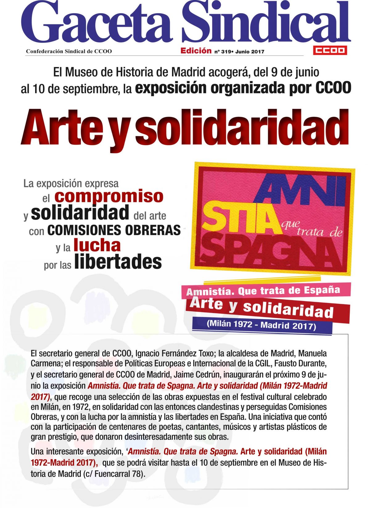 Amnistía. Que trata de Spagna. Arte y solidaridad (Milán 1972-Madrid 2017)