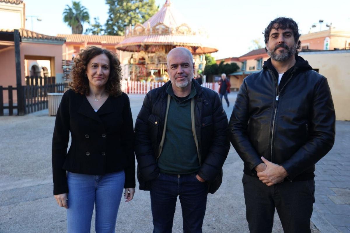 Imagen: la secretaria general de CCOO de Andalucía, Nuria López; el secretario general de CCOO, Unai Sordo; y el secretario general de CCOO de Sevilla, Carlos Aristu.